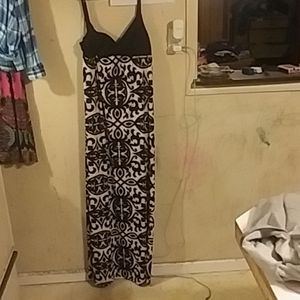 A beautiful elegant black& white long silky dress